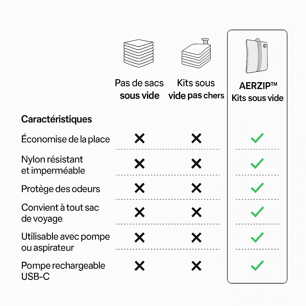 Aerzip™ Kit de Compression Voyage